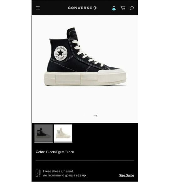 Converse Chuck Taylor Black Cruise Hightop Sneakers 9/8 NIB - Picture 2 of 12